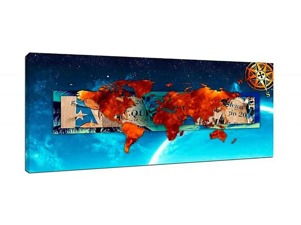 Haute Performance Tableau planisphère de feu - 140 x 45 cm