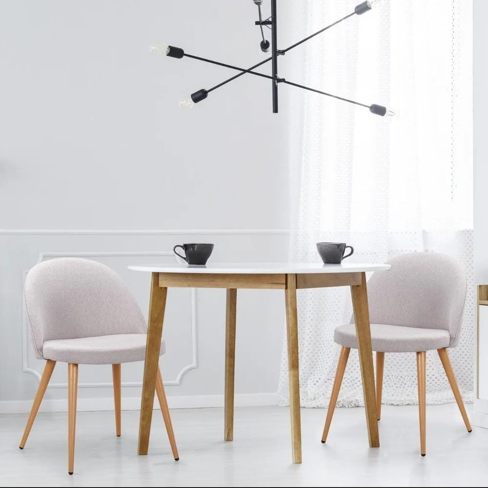 Lot de 4 chaises scandinaves Maury tissu Gris en bleu métallisé