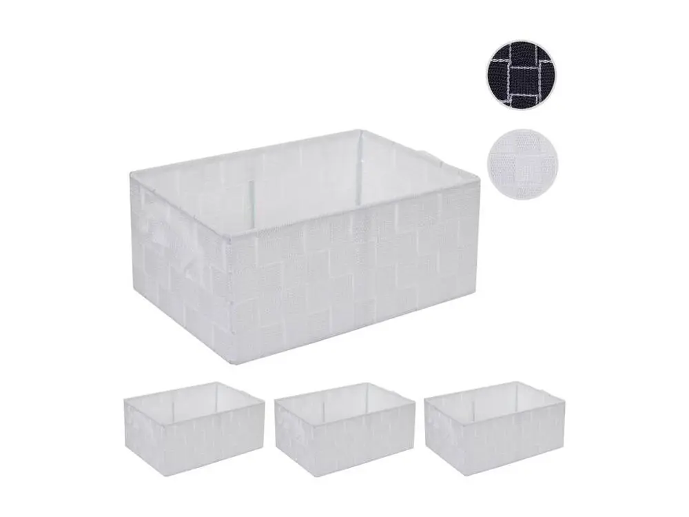 Panier de rangement MCW-C37 (lot de 4), blanc avec Garantie Constructeur