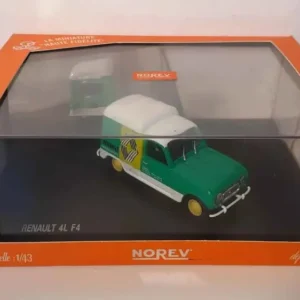 Professionnel Renault 4L F4 fourgonnette verte et blanche avec logo RENAULT (boite rectangle orange)
