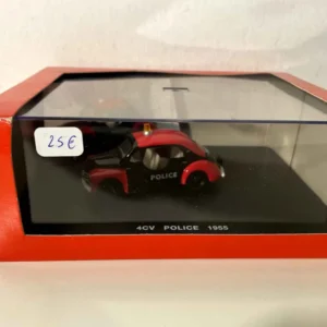 Renault 4 CV noire et rouge POLICE de 1955 (coffret boite rectangle) pour adultes