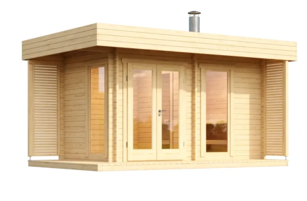 Reval - log outdoor sauna 4 people avec top case