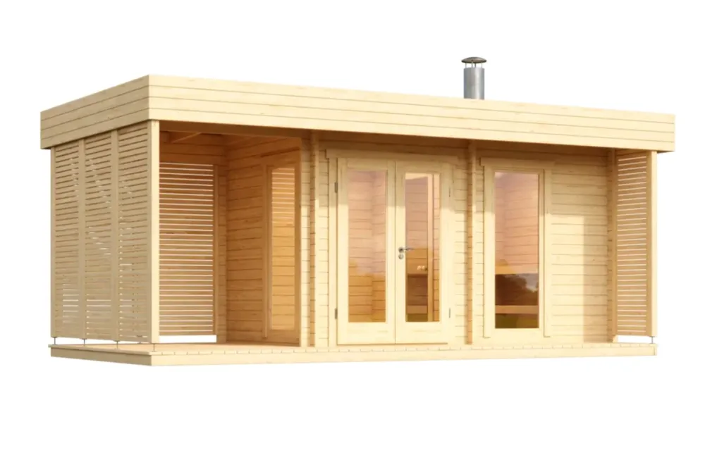 Reval Plus - log outdoor sauna 4 people avec top case