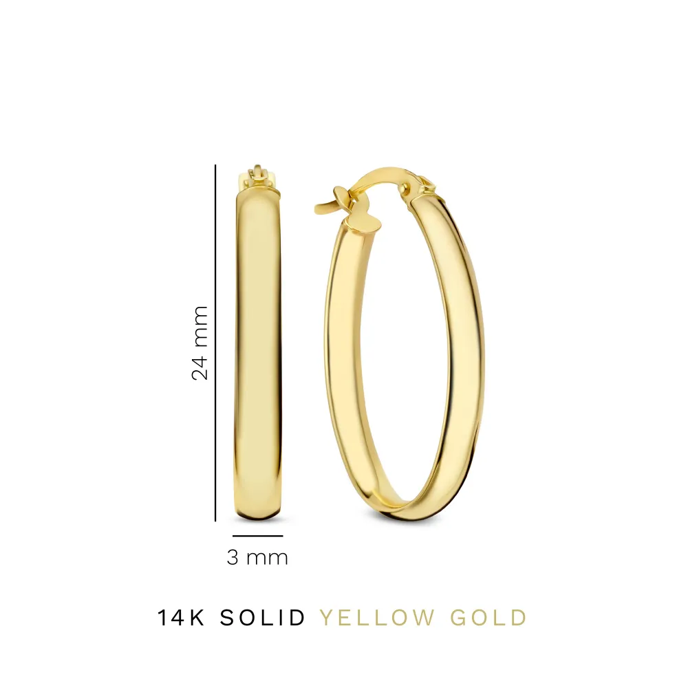 Rivoli Flori boucles d'oreilles en or 14 carats (24 mm)