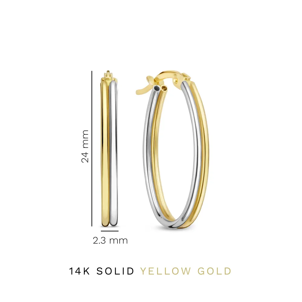 Rivoli Flori boucles d'oreilles en or 14 carats (24 mm)
