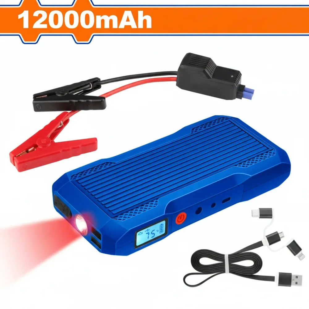 Démarreur de Voiture Wadfow 12000mAh - Jump Starter Lithium-Ion 12V 600A à charge rapide