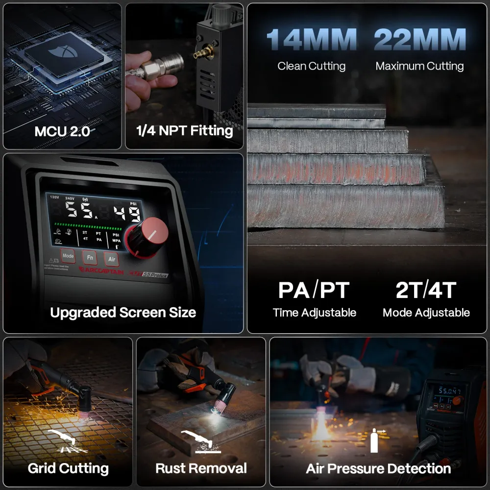 Professionnel Haute Performance Arccaptain CUT55 Prolux HF Start Pilot Arc Plasma Cutter Machine