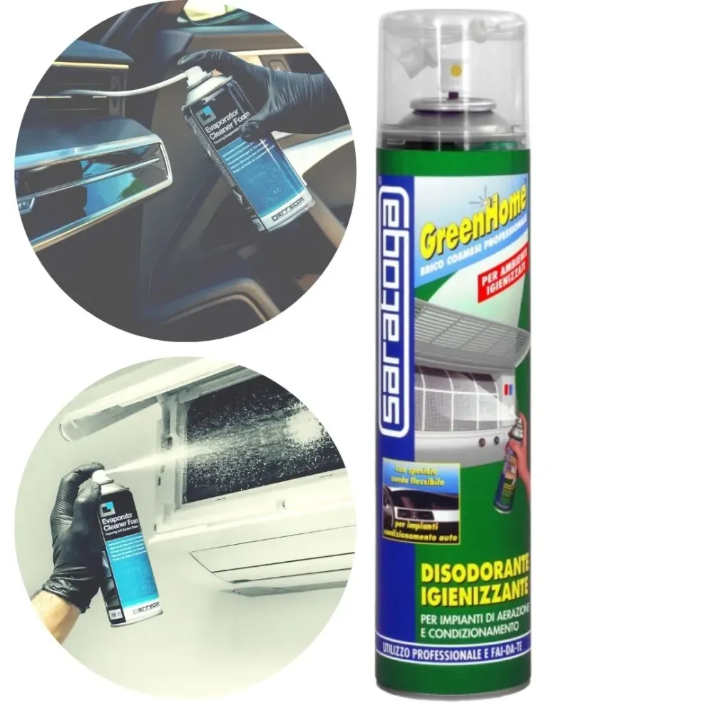 Professionnel Haute Performance Purificateur air voiture 400ml – Spray désodorisant et antibactérien climatisation SARATOGA