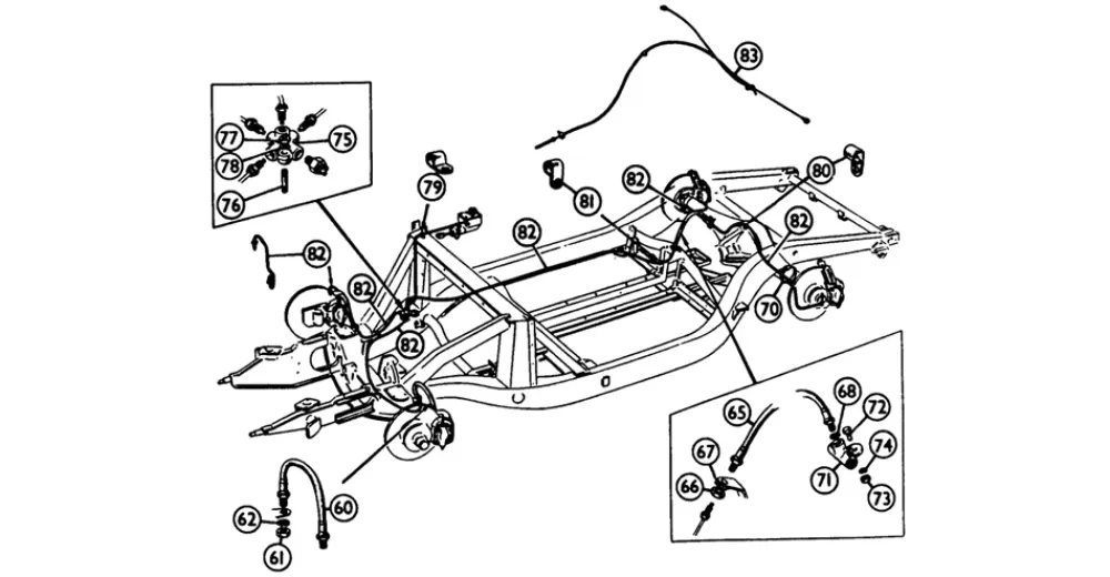 Démonte-disque BRAKE HOSE FRONT, MGA TWINCAM