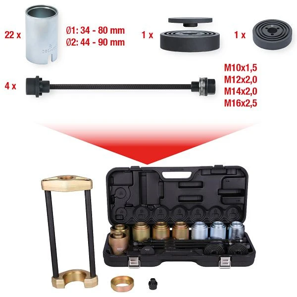 Extracteur de rotule KS Tools jeu d'outils de sertissage universels pour pièces d'essieu 38 pièces 440.9...