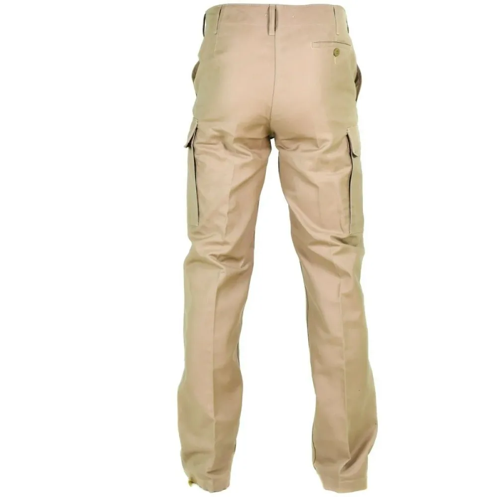 Pantalon de combat en moleskine de l'armée allemande original BW Pantalon kaki NEUF
