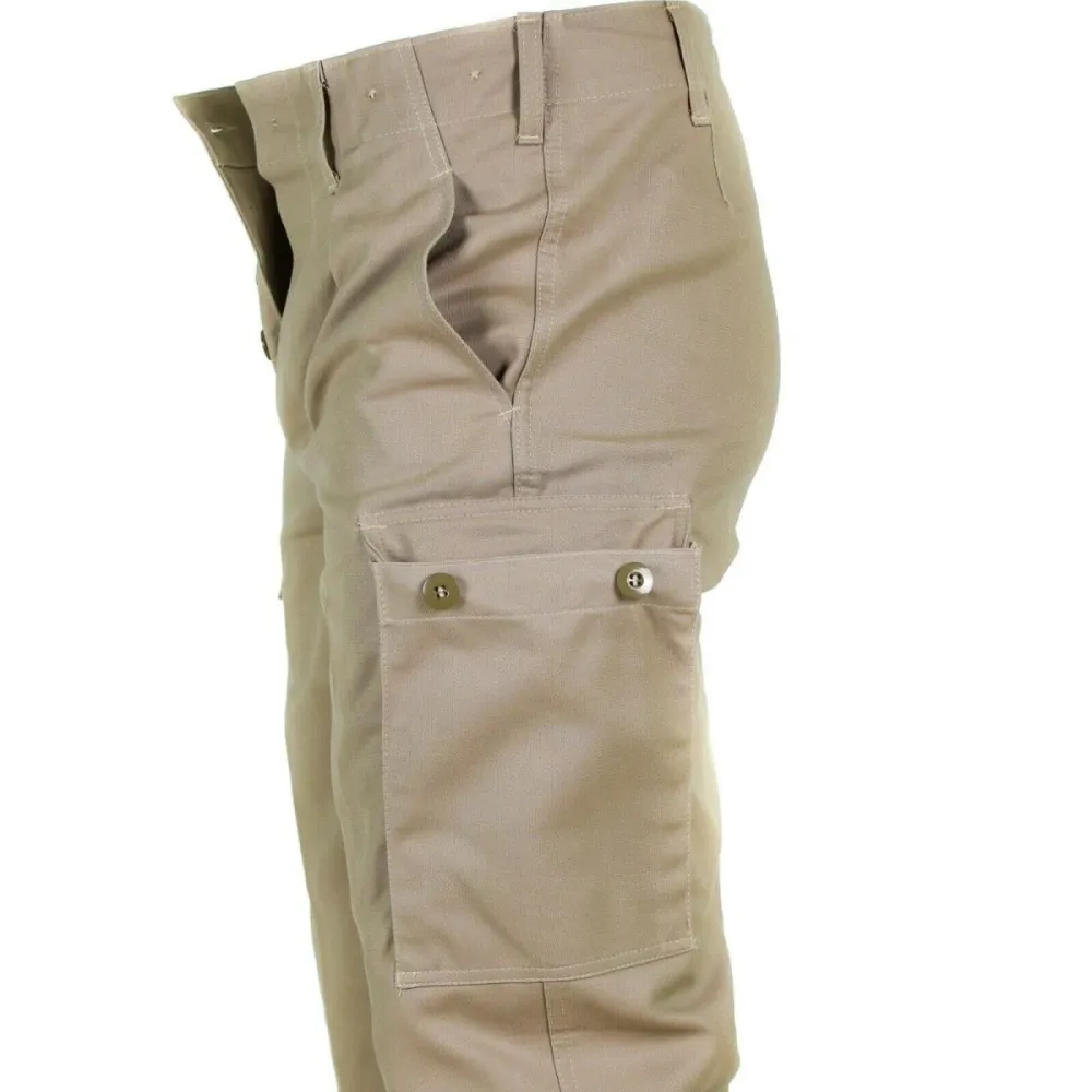 Pantalon de combat en moleskine de l'armée allemande original BW Pantalon kaki NEUF