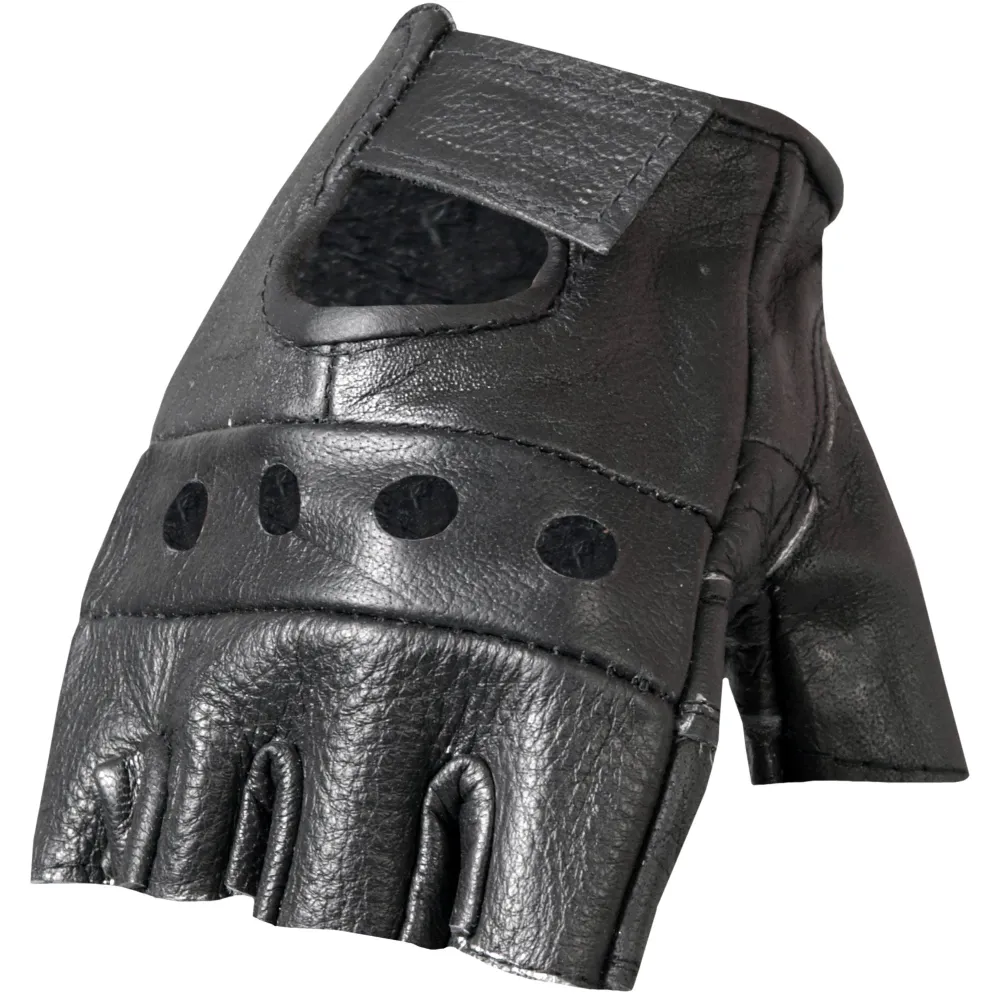 Ardent Leathers GVM1004 Unlined Fingerless Leather Gloves Padded Palm