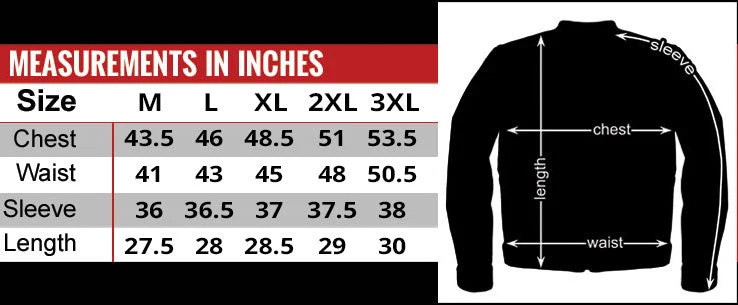 Chaud Leathers JKM1024 Men’s Black All Weather Armored Biker Nylon Motorcycle Jacket Concealed Carry Pocket