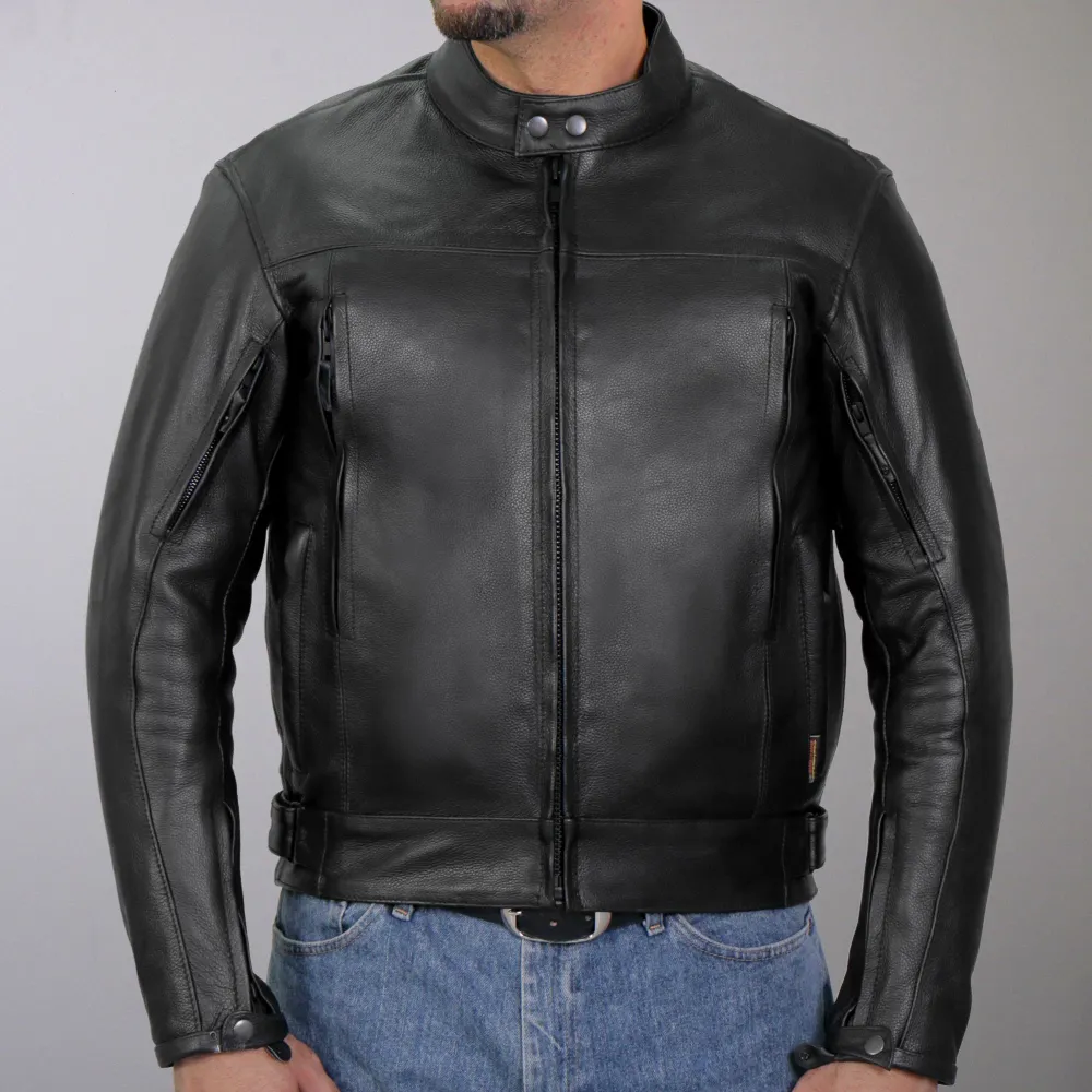Hot Leathers JKM1021 Men's Black Simili-cuir Motorcycle Biker Carry and Conceal Vented Scooter Jacket