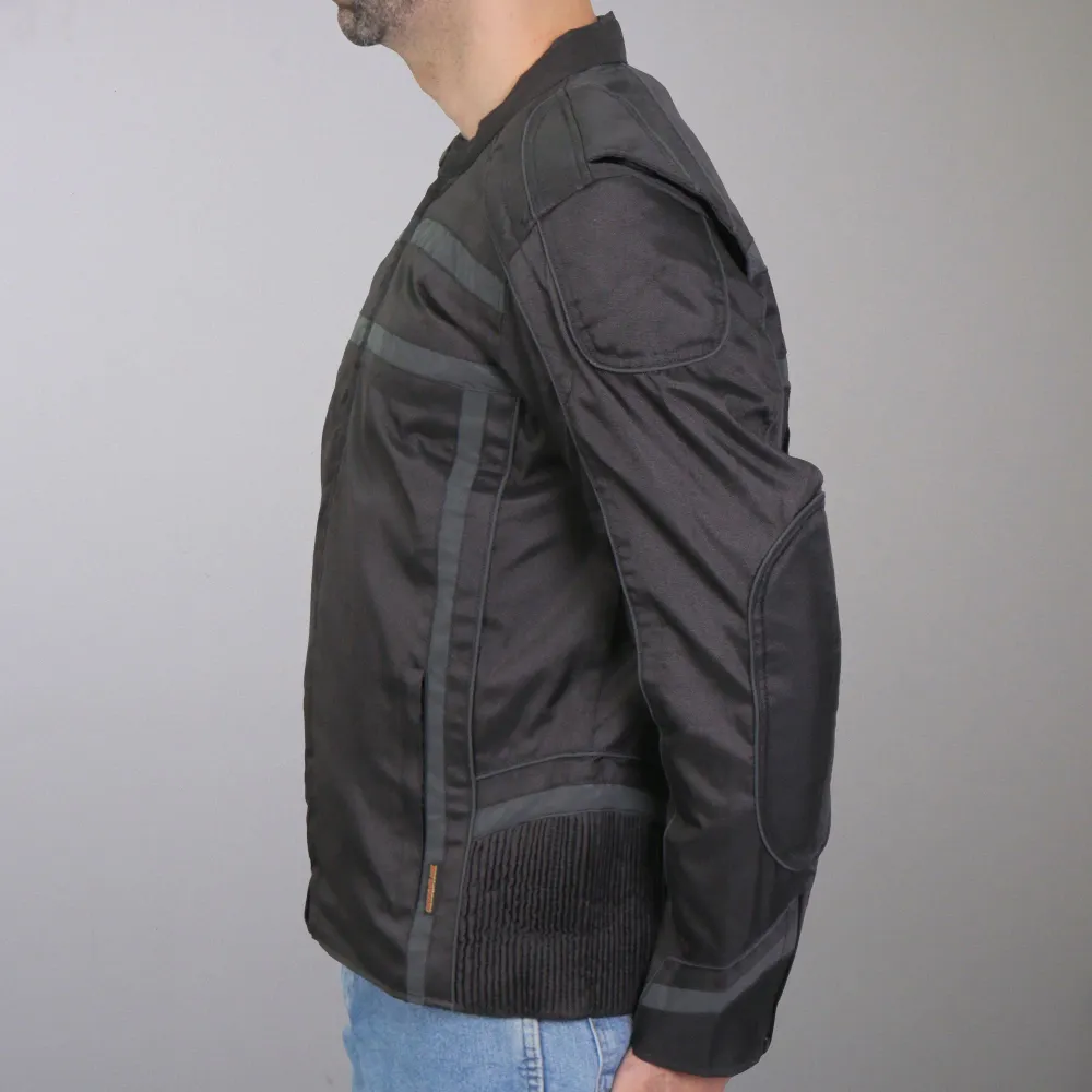 Hot Leathers JKM1023 Men’s Black Biker High Visibility Polyamide Motorcycle Jacket Concealed Carry Pocket