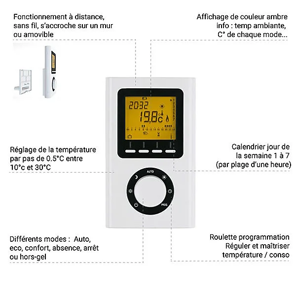 Système de freinage Sèche-serviette électrique paramétrable noir - HxL : 1390x400 mm - 400 Watt - VIV1390/400E8NP