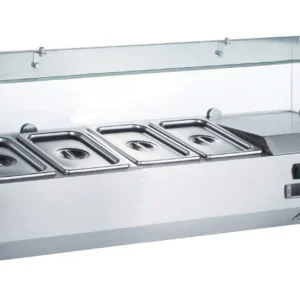 Furnotel - Vitrine positive vitrage droit pour 8 bacs GN 1/4 - 110 W - VRX181X