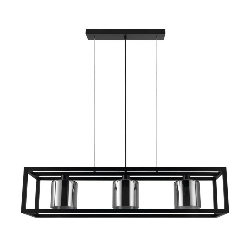 EGLO Brisling suspension, à trois lampes, noire