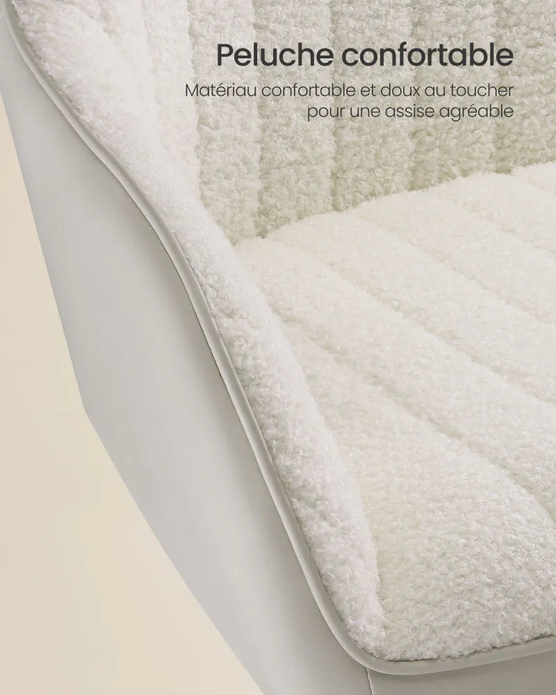 Chaise de bureau avec surface en tissu velours fauteuil pivotant siège ergonomique rembourrage en mousse hauteur réglable...