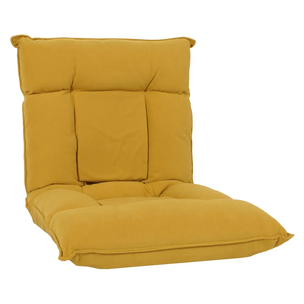 Chaise de sol dossier réglable sur 6 positions de relaxation cadre constant velours jaune 04_0006369
