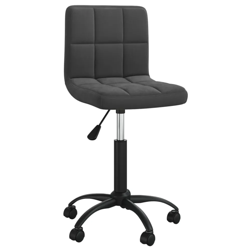 Chaise tabouret sur roulettes pivotant haureur réglabe en velours noir et acier DEC025122