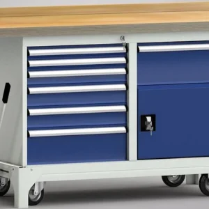 Etabli classique mobile KLW - 1500 x 700 x 866 mm L x l x H WS782N-1500M40-E7027 acheter à bas prix