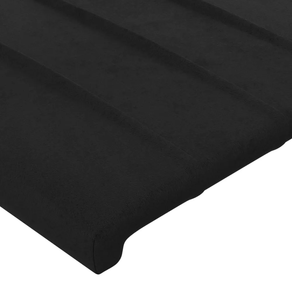 Tête de lit accessoire couchage chambre à coucher meuble avec rebord latéral 103 x 23 x 118/128 cm Tissu velours noir TDL0...