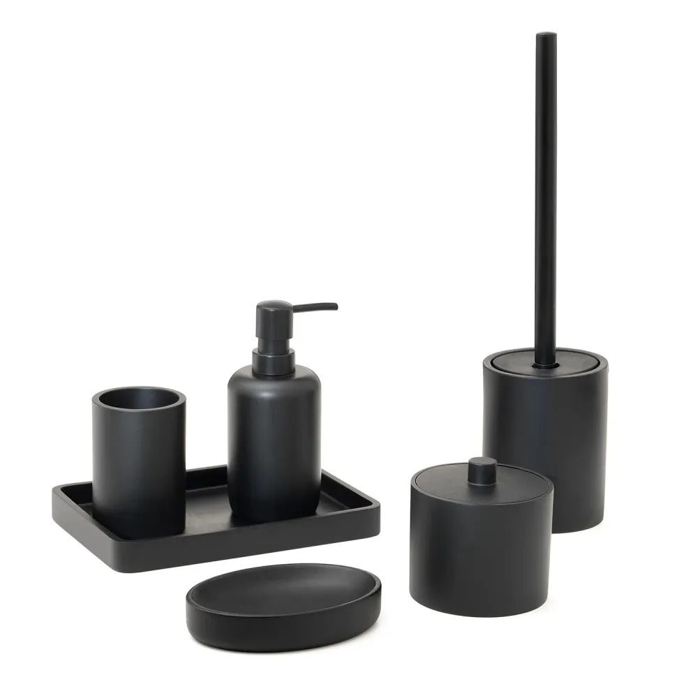 Garantie 2 Ans Plateau porte-objets en résine Gedy série Brenda - Noir Mat