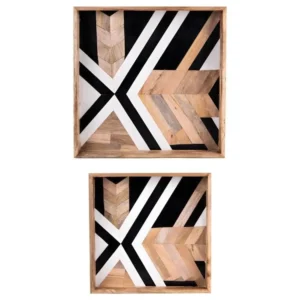 Établi portatif Set de 2 plateaux carrés Sinji 35/40 cm