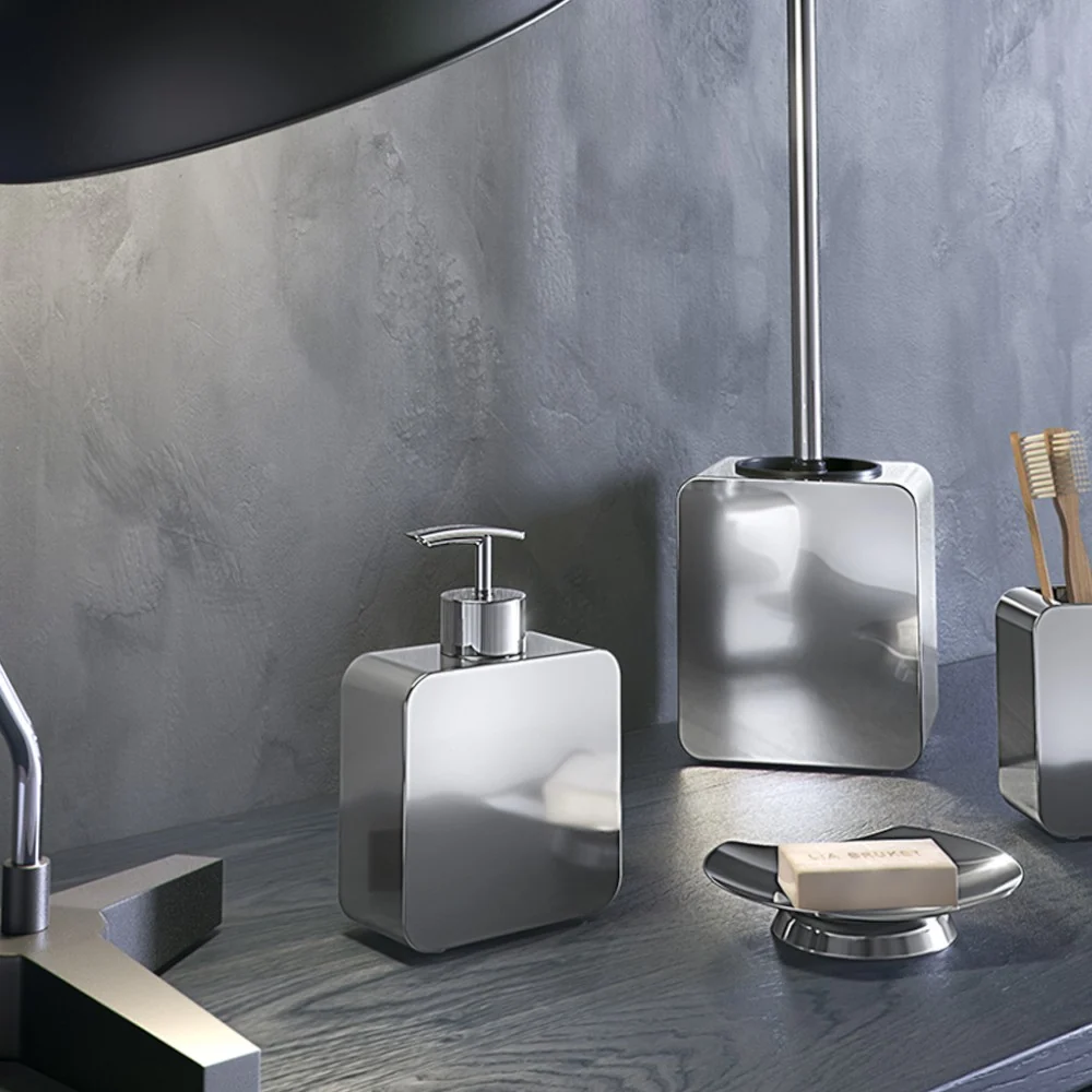 Dosasapone cromato acciaio inox con erogatore Polaris