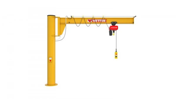 Vetter 250 kg grue pivotante sur pilier 40 m ASSISTENT + réseau d'ancrage composé + palan électrique à chaîne AS2...