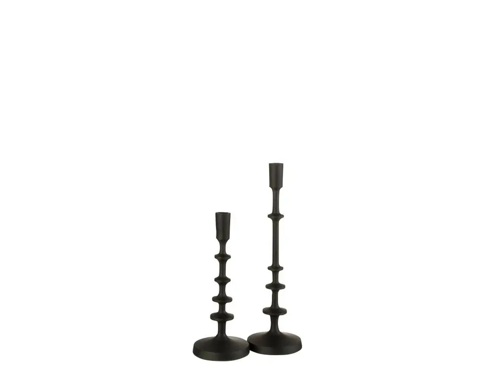 Chandelier 1 bougie en aluminium noir 12x42cm