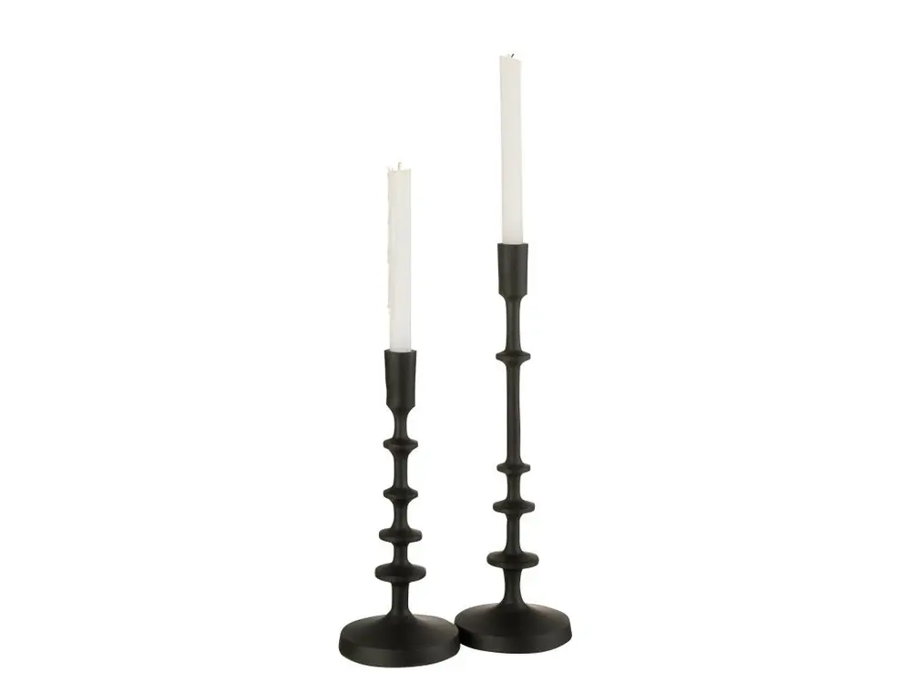Chandelier 1 bougie en aluminium noir 12x42cm