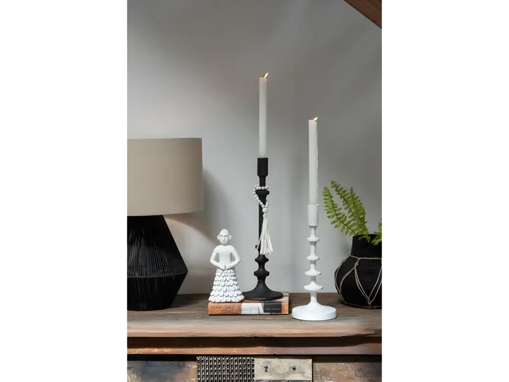 Chandelier 1 bougie en aluminium noir 12x42cm