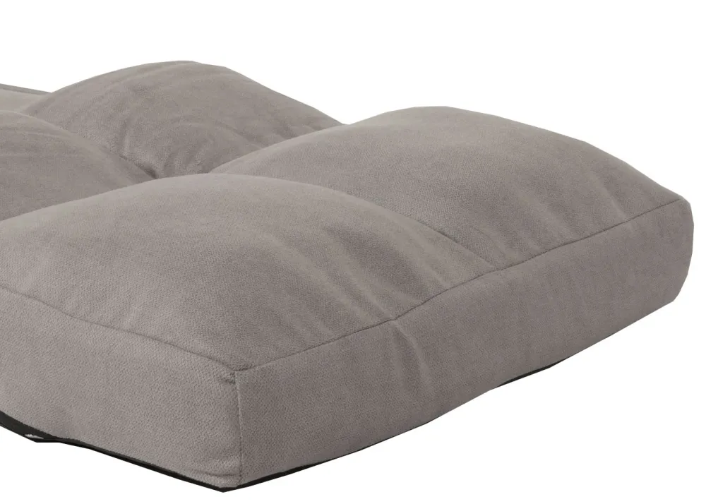 Fauteuil de sol pliant avec fonction lit cadre en acier revêtement en velours gris net 04_0006372