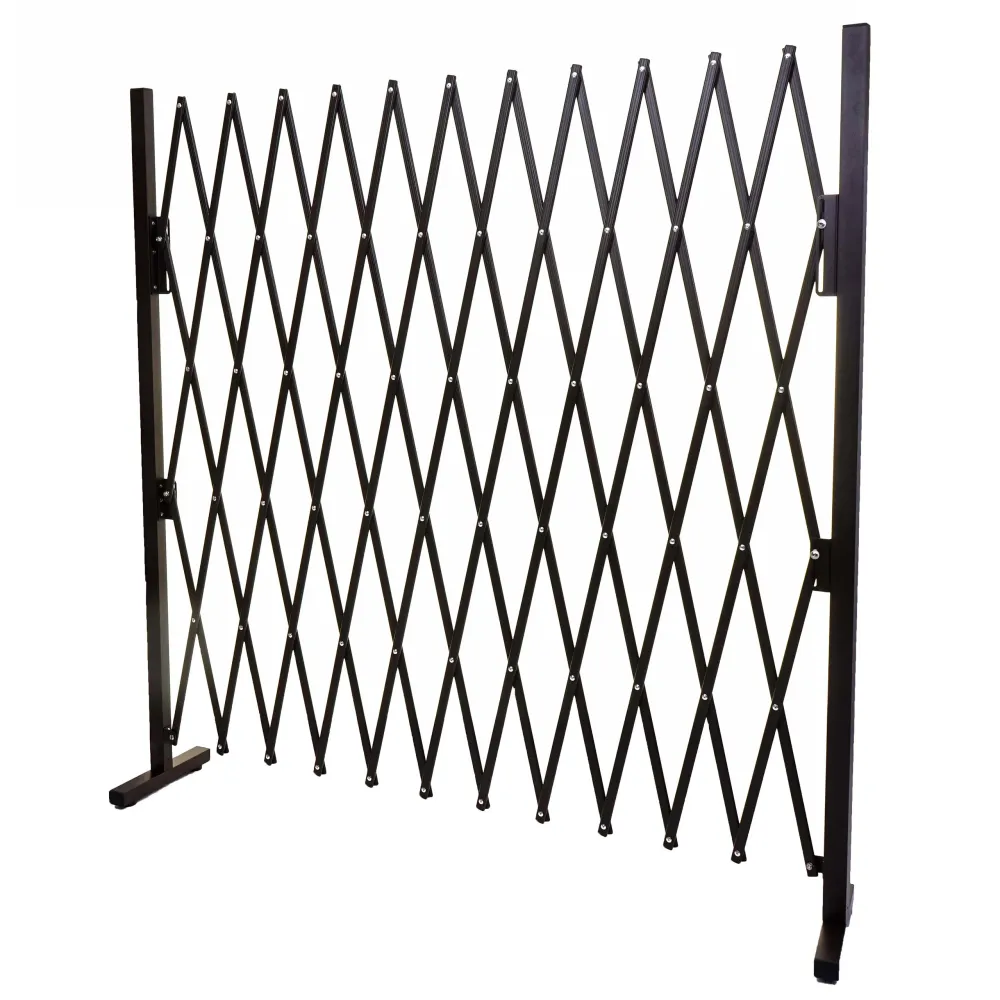 Grille de protection grille à ciseaux protection des animaux extensible aluminium marron hauteur 153 cm largeur 36-300 cm...