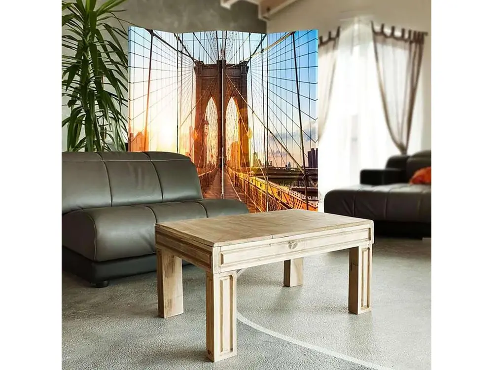 Paravent levier du soleil sur le pont 4 volets - 145 x 150 cm - 2 faces R° V° + rotation 360°