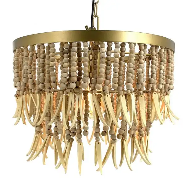 Tropical Light Chandelier En bois Beads