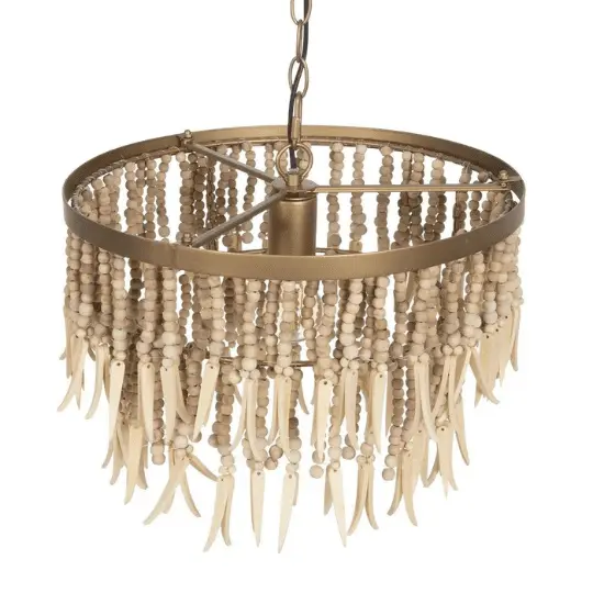 Tropical Light Chandelier En bois Beads