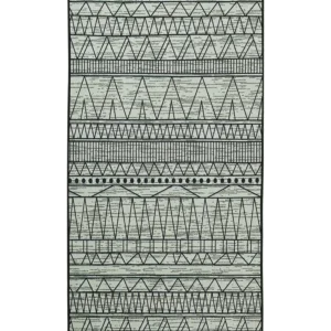 Vloerkleed tissu synthétique zwart/grijs 80 x 150 cm KEBAN