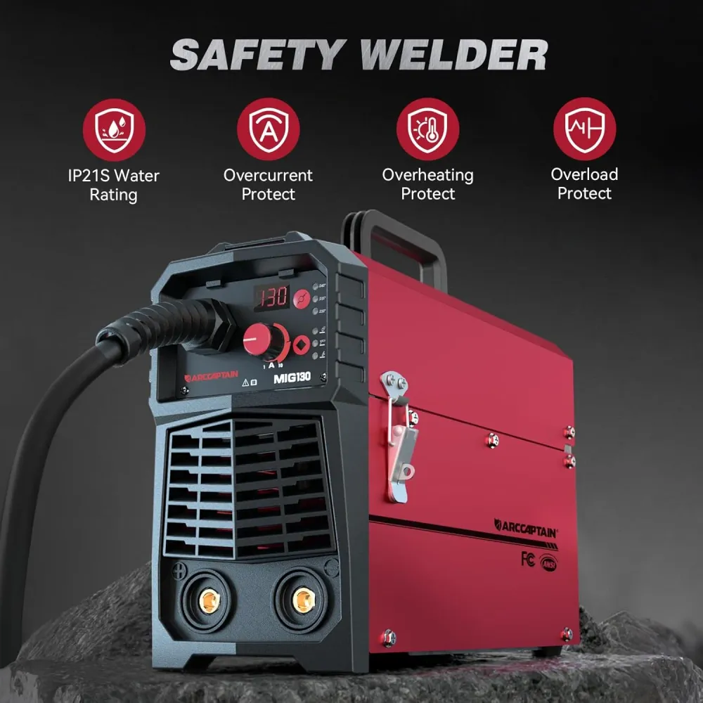 Arccaptain MIG130 3--1 Transportable Welder Wholesale Flux Core Machine