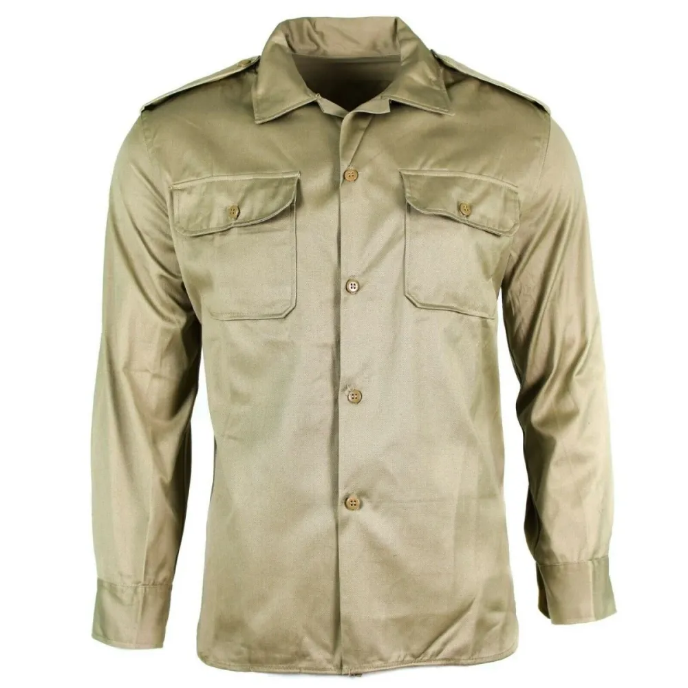 Certifié CE Véritable chemise de l'armée grecque fatigue dead stock chino kaki veste militaire NEUF