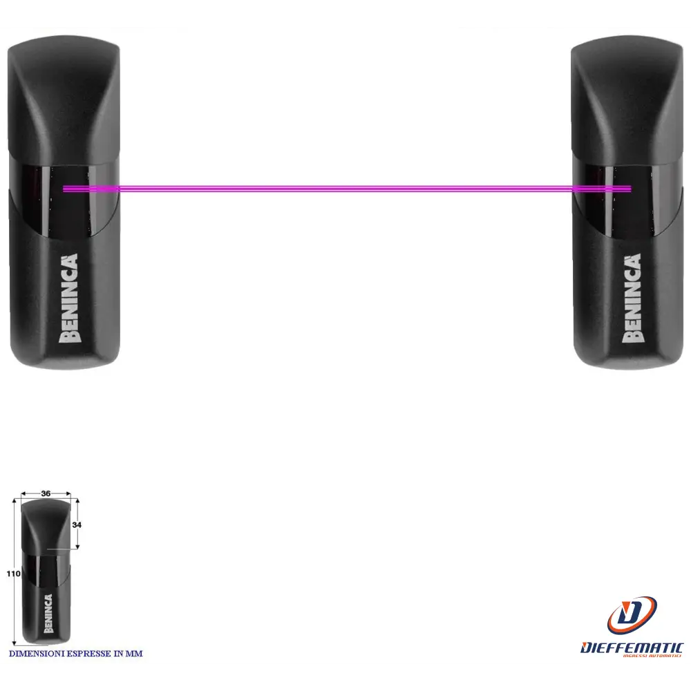 Coppia Di Fotocellule Portata 25 Metri 24/30 Vac Securvera Sv-Fpnsfpbipc