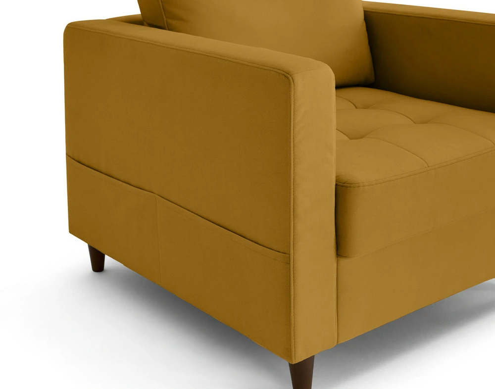 Couvre-selle imperméable Anna - fauteuil avec poche en velours - pieds en bois