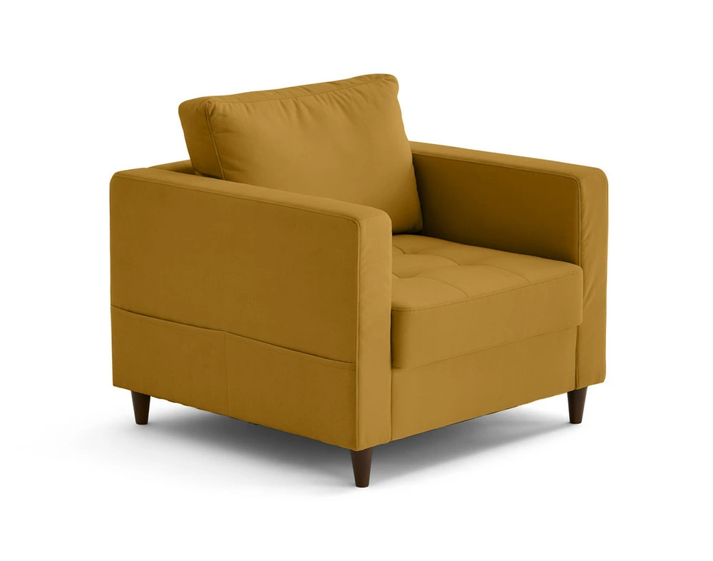 Couvre-selle imperméable Anna - fauteuil avec poche en velours - pieds en bois