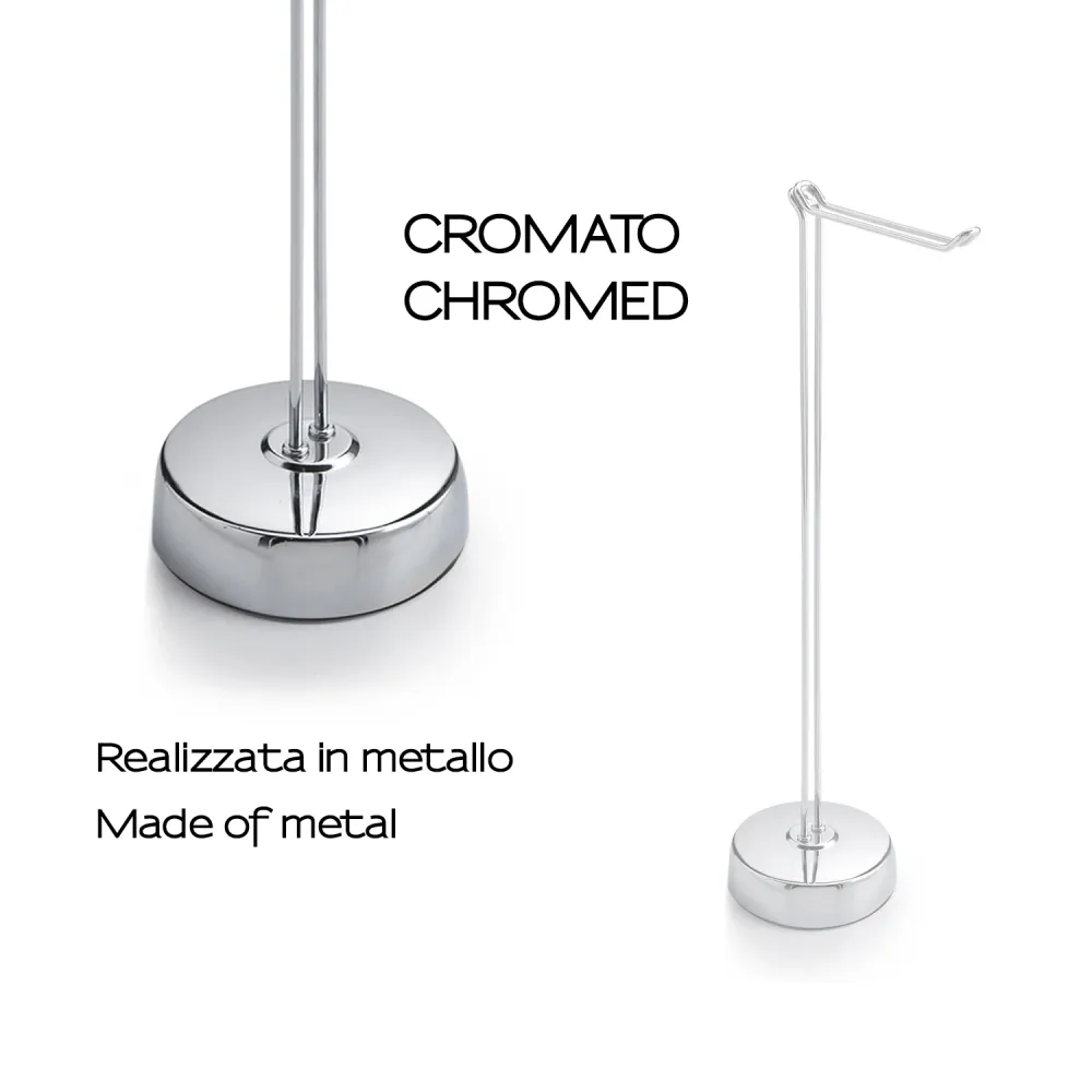 Couvre-selle imperméable Lampadaire avec porte-rouleau de réserve modèle Minù de Gedy - Chromé
