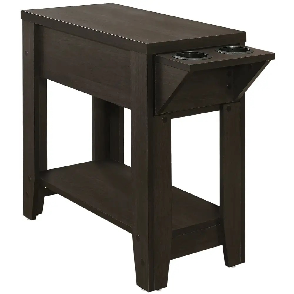 Couvre-selle imperméable Table D'Appoint - 23"H / Espresso Avec Porte Verre