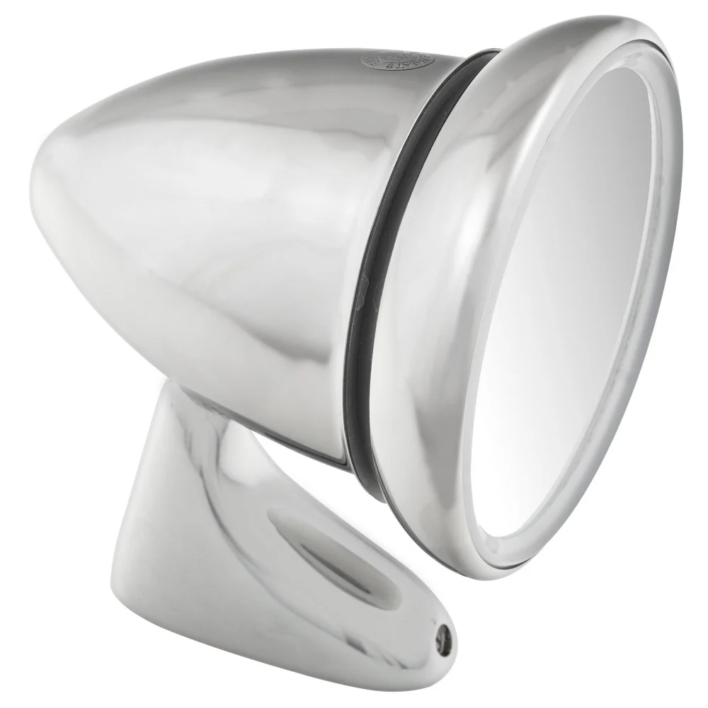 DOOR MIRROR, BULLET RACING STYLE, FLAT, CHROMÉ, LH