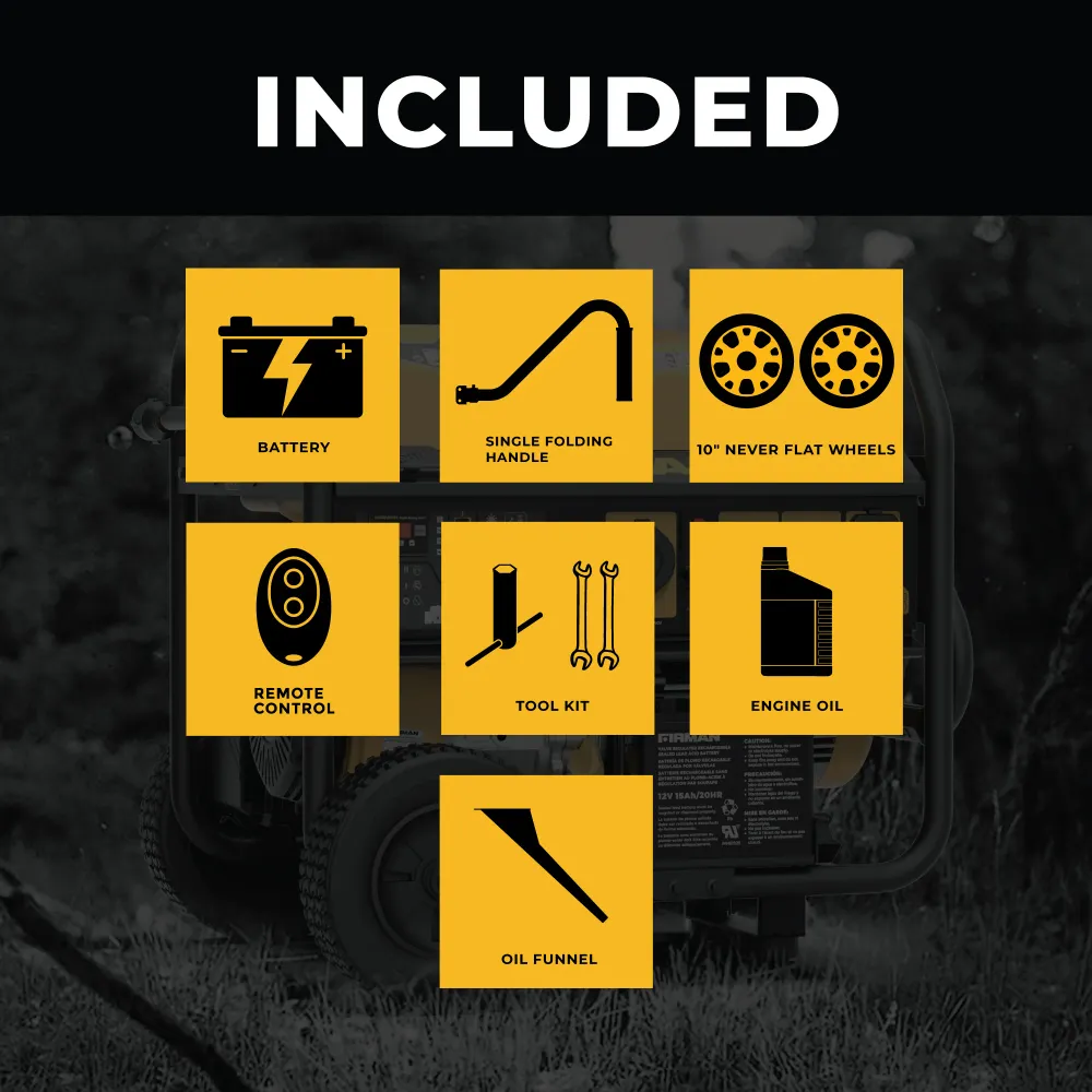 Gas Portable Generator 10000W Remote Start 120/240V